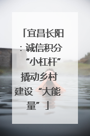 宜昌长阳：诚信积分“小杠杆” 撬动乡村建设“大能量”